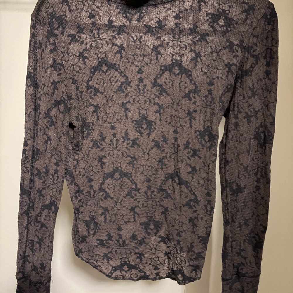 Free People Charcoal Knit Top
